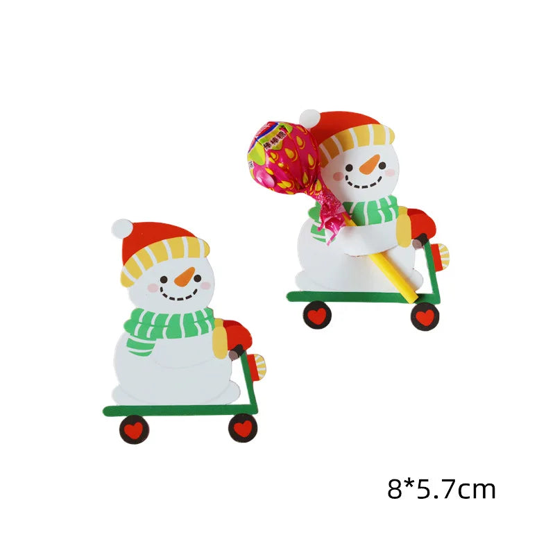 Christmas Lollipop Cards Candy Decor Insert Kindergarten Message Qme E 50pcs M
