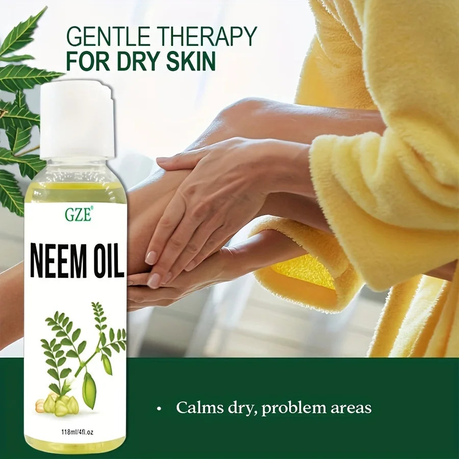 GZE Neem Oil for Skin, Hair Growth Undiluted Cold-Pressed, Uses for Hair, Skin, and Nails Qme