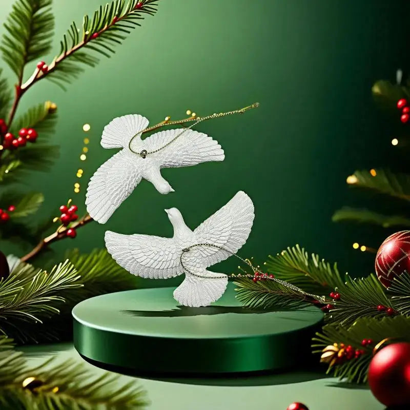 Friendship Doves Resin Christmas Ornament Tree Qme