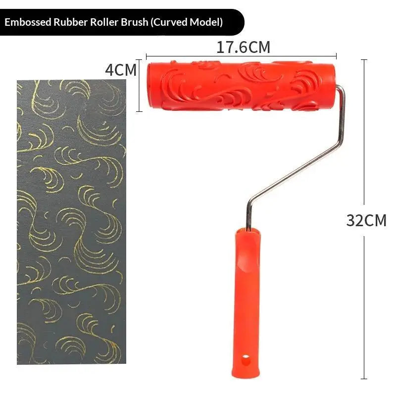 Paint Roller Embossed Rubber Drum Print Roller Paint Liquid Wallpaper Diatom Ooze Painting Tools DIY Furniture Wall Renovation Qme D