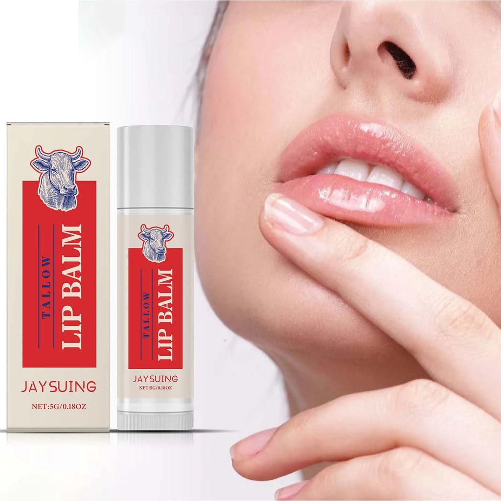 Tallow Lip Balm Ultra Nourishing Non-Greasy Softening Fade Lip Lines Remove Dark Anti-Cracking Moisturizing Lip Care Qme