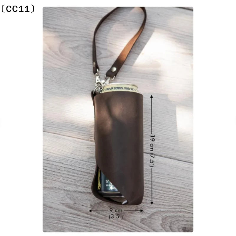 Leather Beer Bottle Waist Portable Belt Bag Handy Wine Bottles Qme
