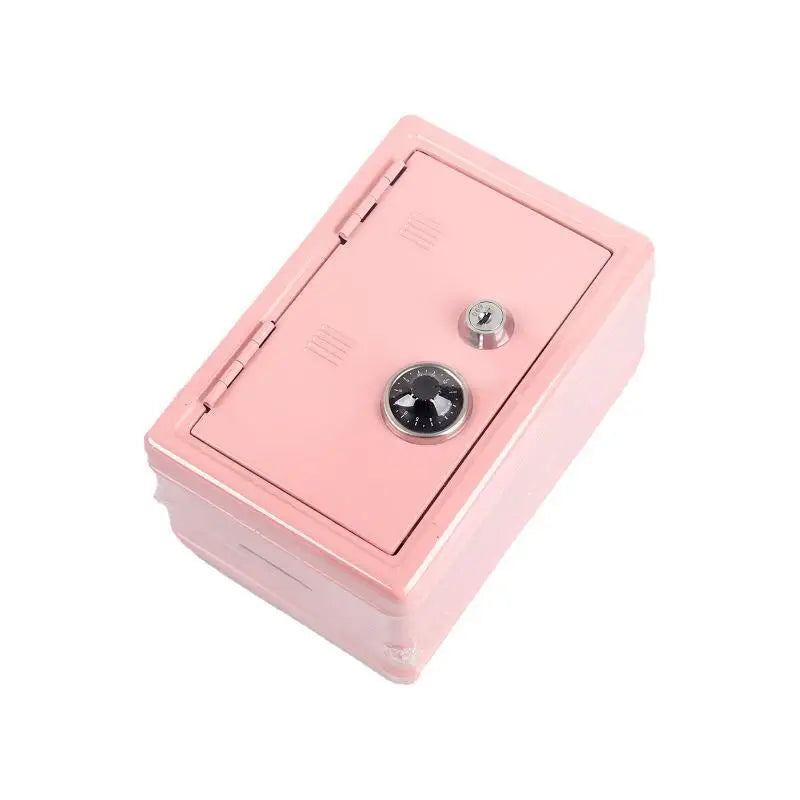 Mini Metal Safe Piggy Bank With Combination Lock And Key Access For Kids Saving Storing Small Valuables Home Office Use Qme A2
