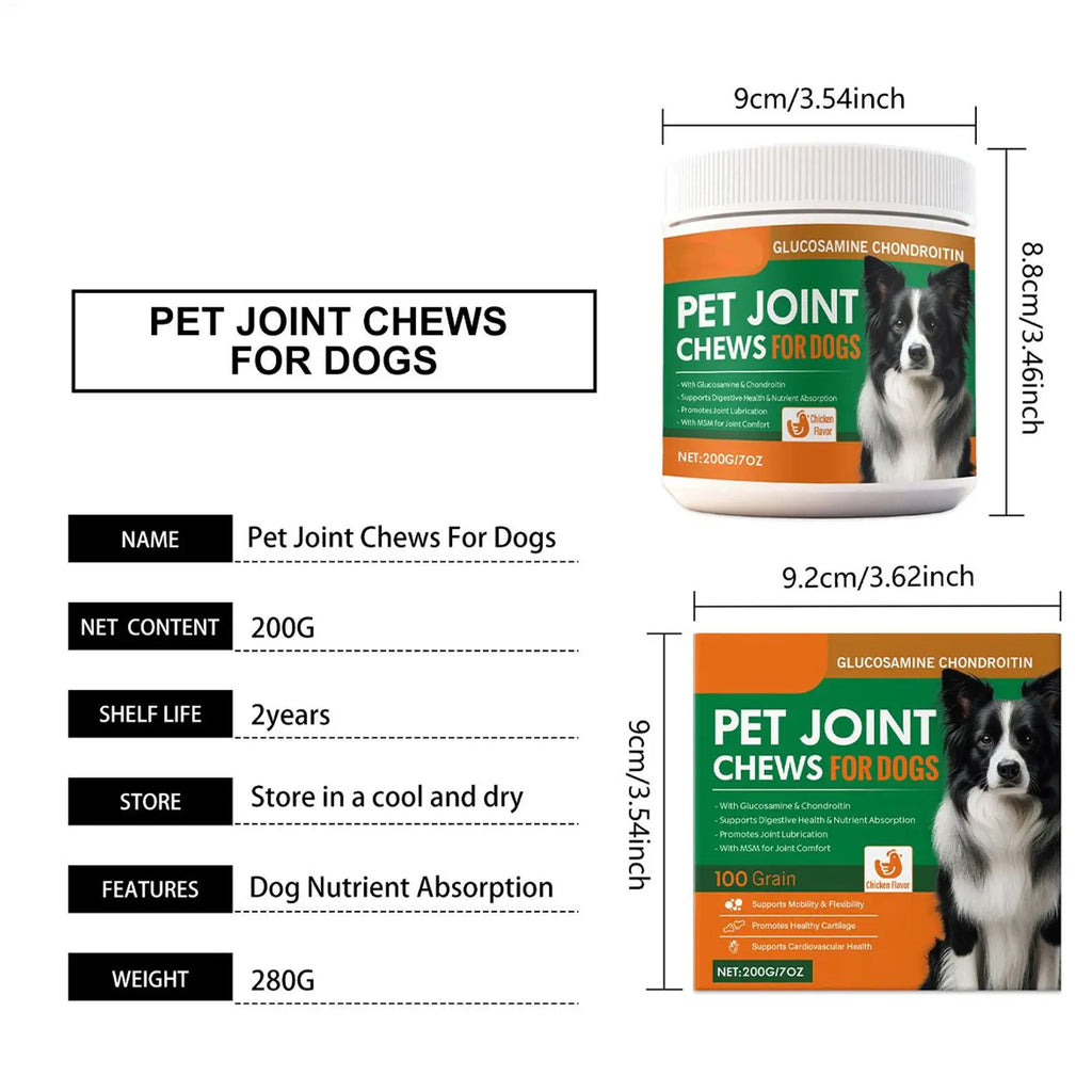 Joint Supplement Dogs Support Chews 100-piece Dog Hip Care Home Qme