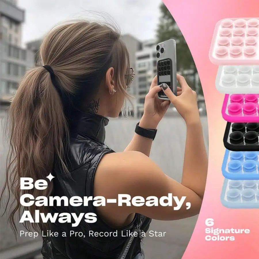Upgraded Version 24 Suction Cups Mirror Silicone Cup Phone Holder Qme