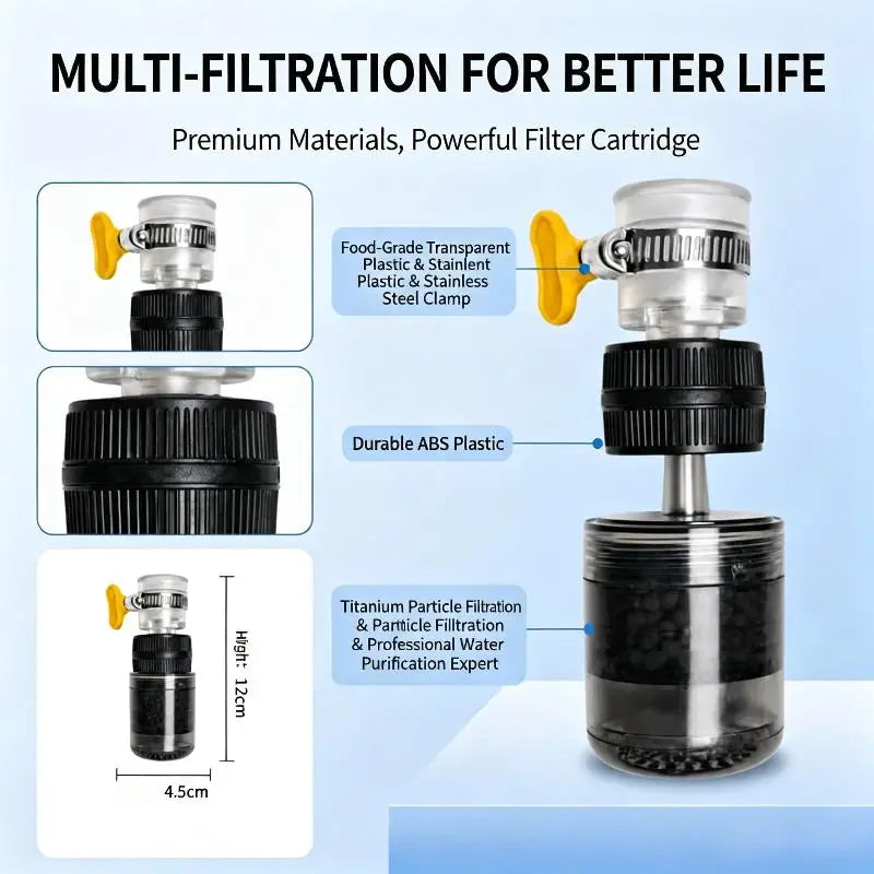 Titanium Faucet Water Filter Efficient Impurity Removal Quick Qme