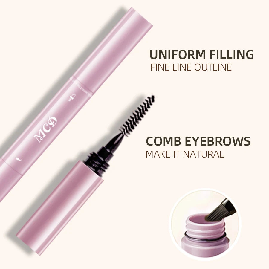 2 In1 Professional Waterproof Eyebrow Pencil Long-lasting Korean Qme