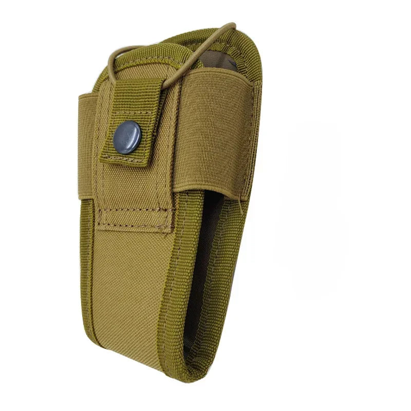 Portable Radio Walkie Talkie Holster, 1000D Tactical Molle Waist Bag Holder Pocket, Carry Bag for Hunting Camping Qme Khaki
