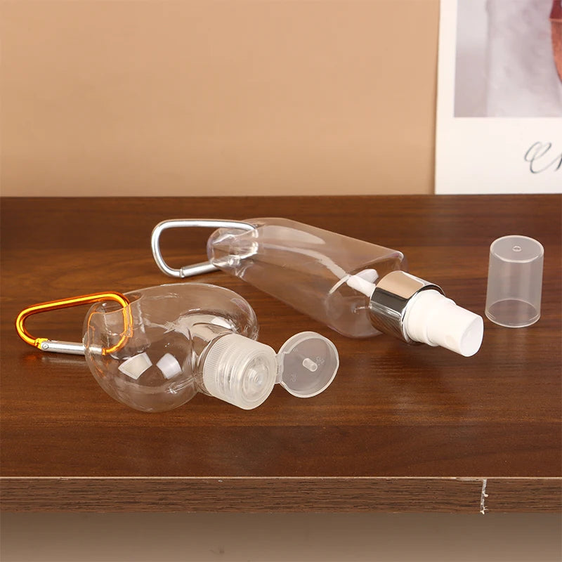 Travel Bottles Carabiner Hook Flip-cap Containers Lotion Perfume Qme