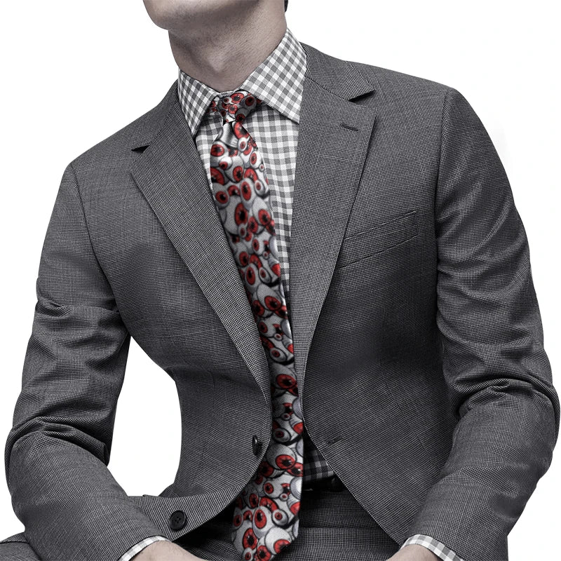 Fashion Eye Print Polyester Wide Tie Novelty Men's Classic Qme