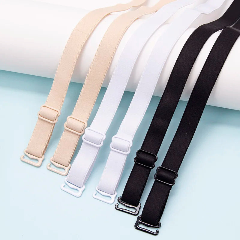 Women Slip Resistant Bra Straps Double Shoulder Elastic Brassiere Qme