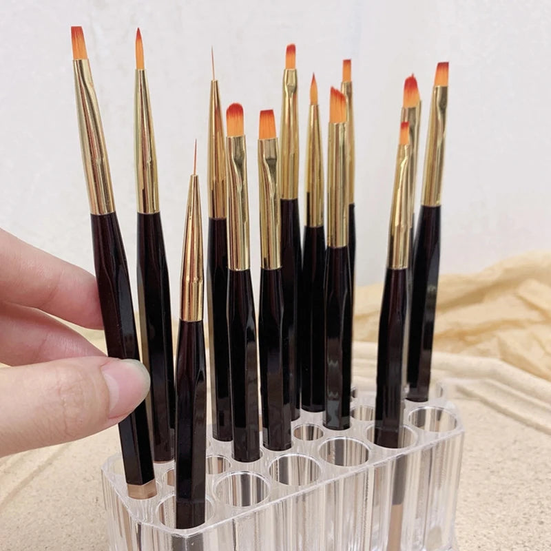 Beauty Container Tool Display Shelf Holder 26 Holes Nail Brushes Qme