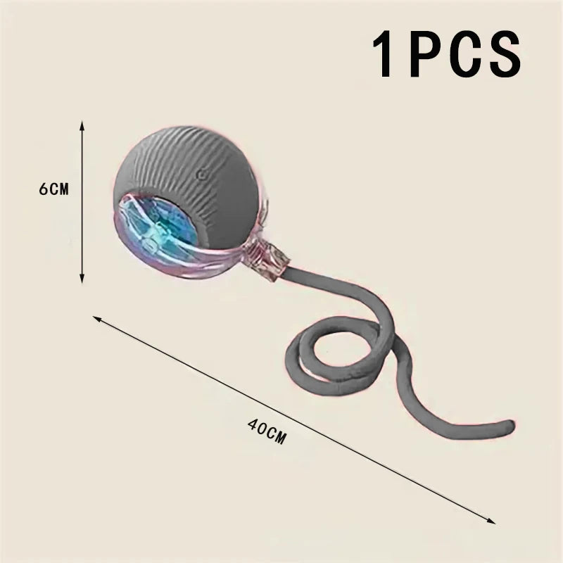 New interactive cat ball toy with automatic rolling ball simulation tail rechargeable intelligent pet electric toy Qme 1pcs-Gray