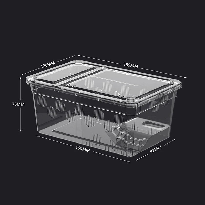 Reptile Tank Insect Spiders Tortoise Lizard Plastic Transparent Qme A2