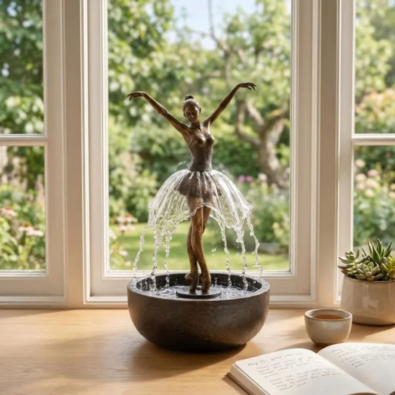 Ballerina Tabletop Water Feature Luxury Indoor Fountain Home Hotel Qme