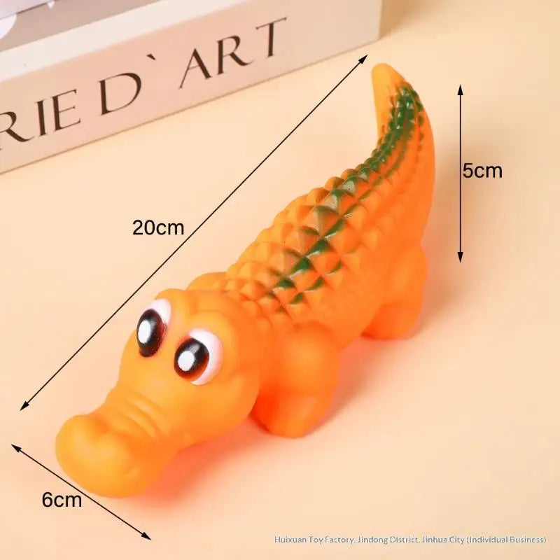 Squeaky Rubber Crocodile Dog Toy – Durable Chew & Play Pet Toy For Dogs,Fun Animal Design For Interactive Games Qme A5