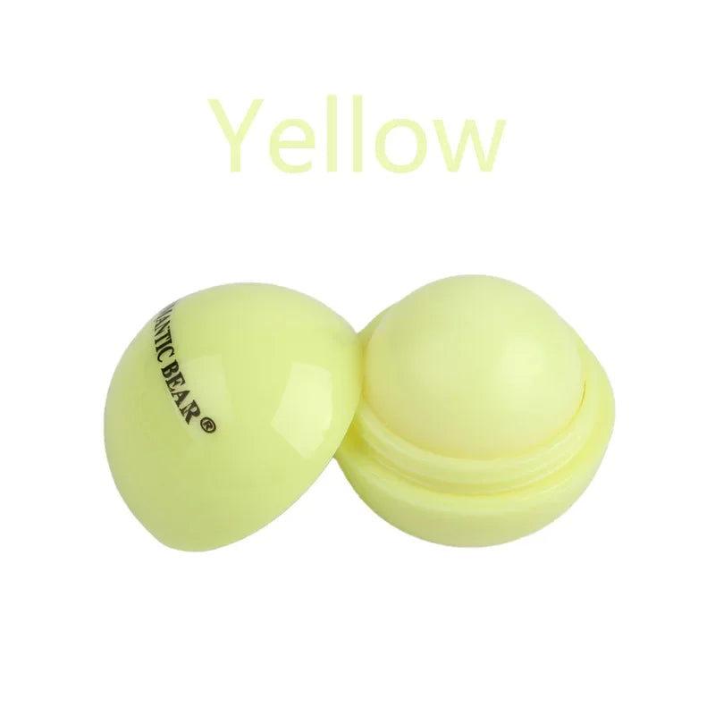Cute Ball Shaped Lip Balm Hydrating Soothing Long-lasting Plumper Qme chunqiu-yellow