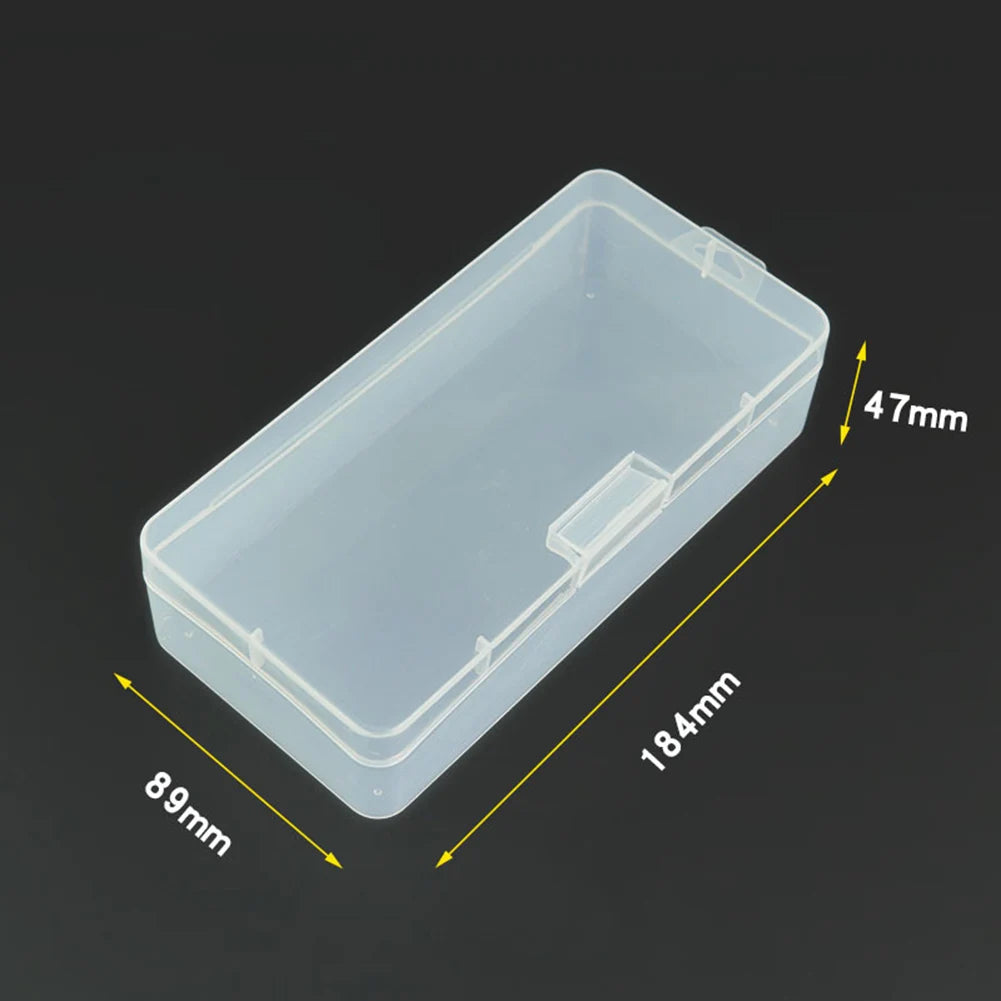 1pcs Transparent Rectangle Plastic Storage Box Screw Holder Case Organizer Container Jewelry Nail Art Equipment Tools Case Qme 18.4x8.9x4.7cm