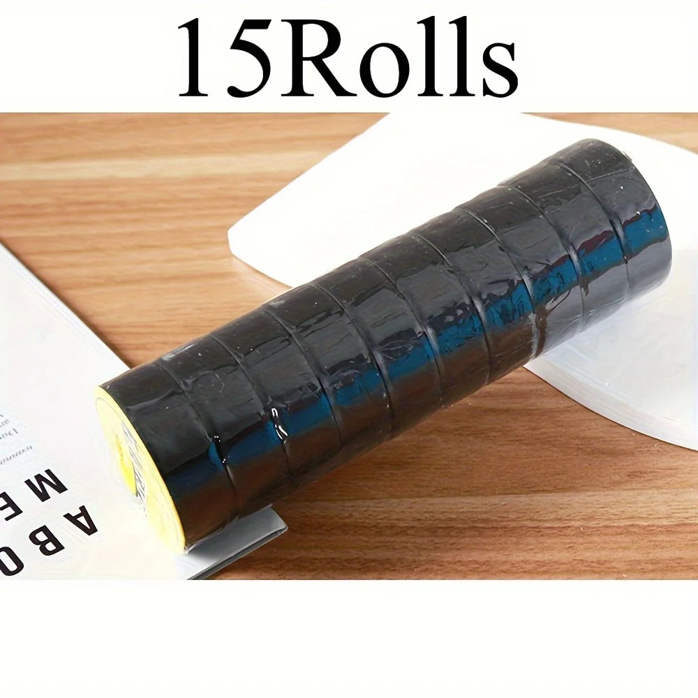 Electrical Tape, Strong Adhesive Insulation, Suitable for Home DIY, Repair, Electrical, Automotive and Equipment Qme 15 Rolls