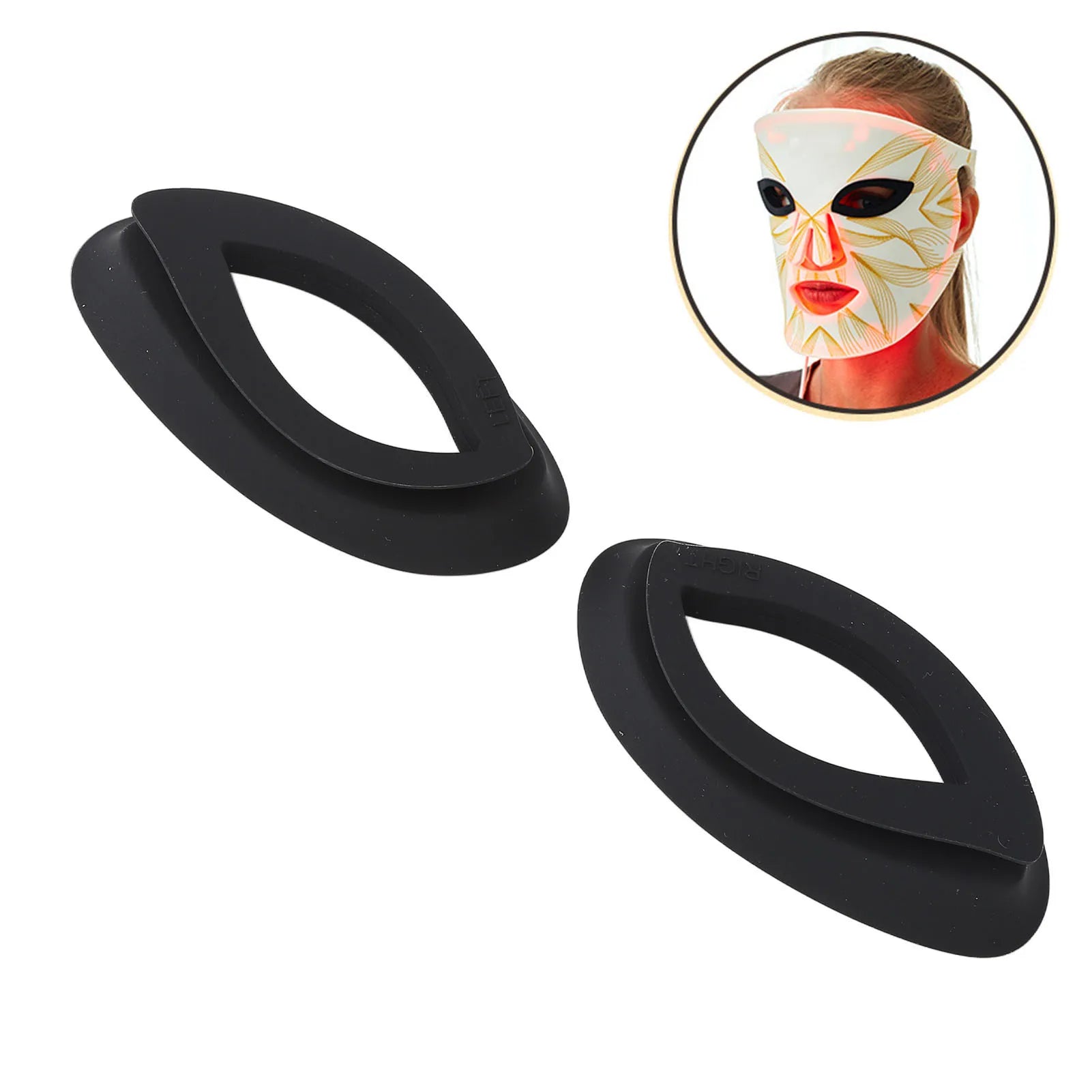LED Facial Cover Eye Cover Silicone Professional Portable Photon Facial Cover Eye Cover 1 Pair for Beauty Salon for Women Qme