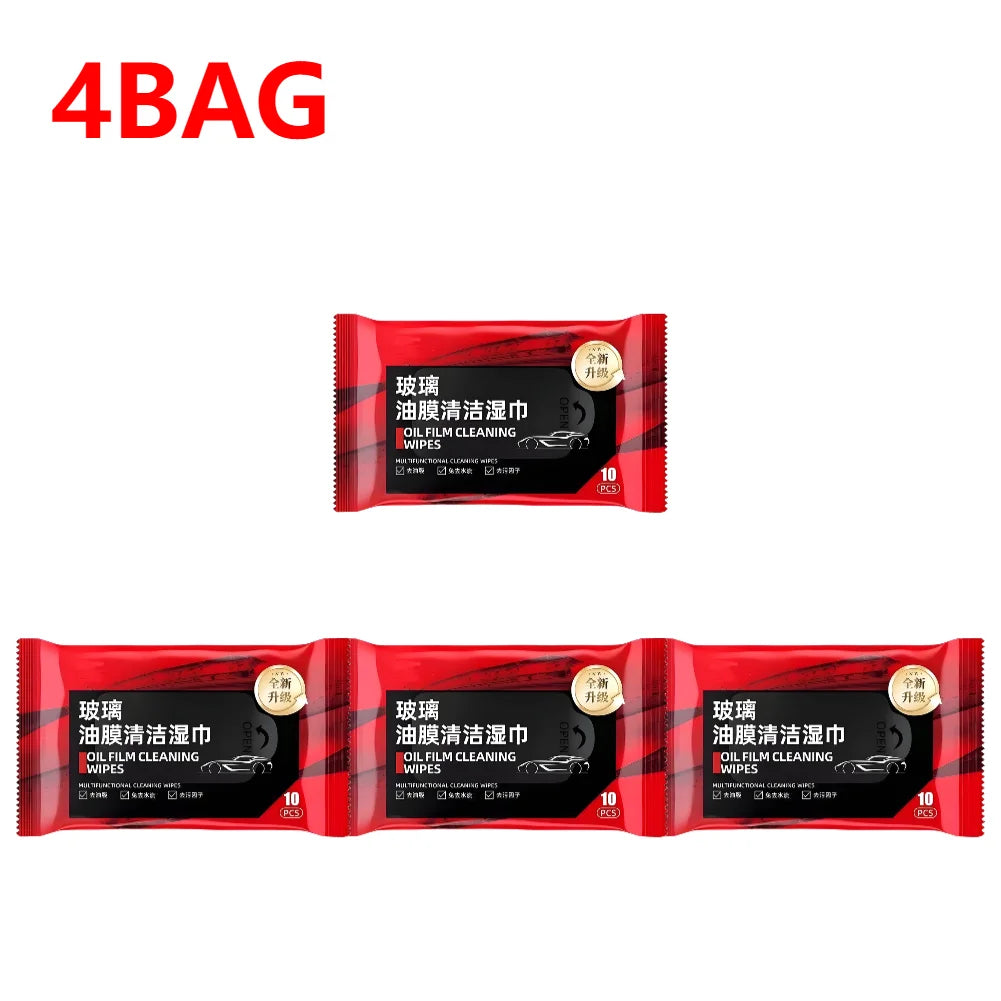 Car Oil Film Removing Wipes Anti-rain Oil Stain Cleaner Wipes Glasses Glass Anti-fog Wet Towel Front Windshield Cleaning Wipes Qme 4BAG