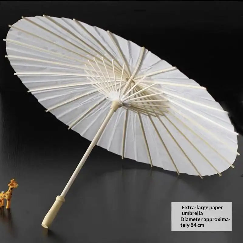 20/30/40/60/84CM Paper Umbrella Blank DIY Handmade Painting Supplies Long-handle Blank Photography Prop Qme 84cm