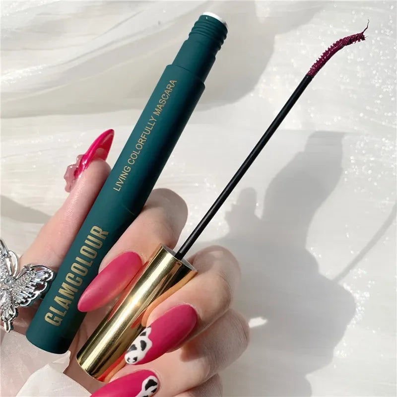 Magic Color Mascara Curl Eyelash Extension Thick Curling No Smudging Waterproof Lengthening Long Lasting Eyelash Makeup Tool Qme A-Red wine03