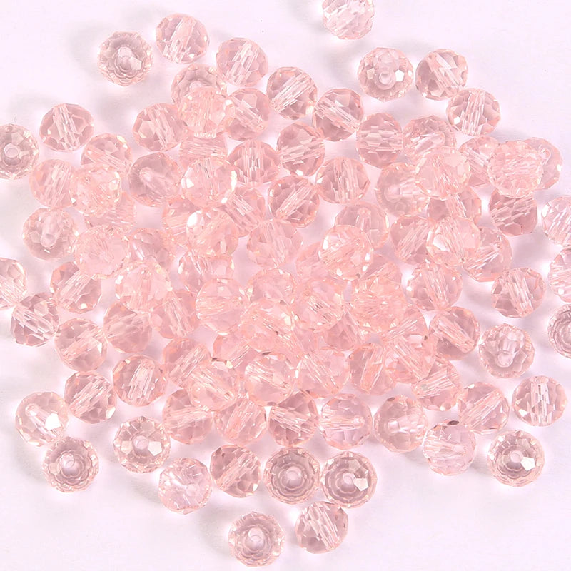 3*4mm 4*6mm Rondelle Faceted Loose Spacer Glass Beads Crystal Round Beads for Jewelry Making DIY Necklace Bracelet Accessories Qme 17 4x6mm-100pcs