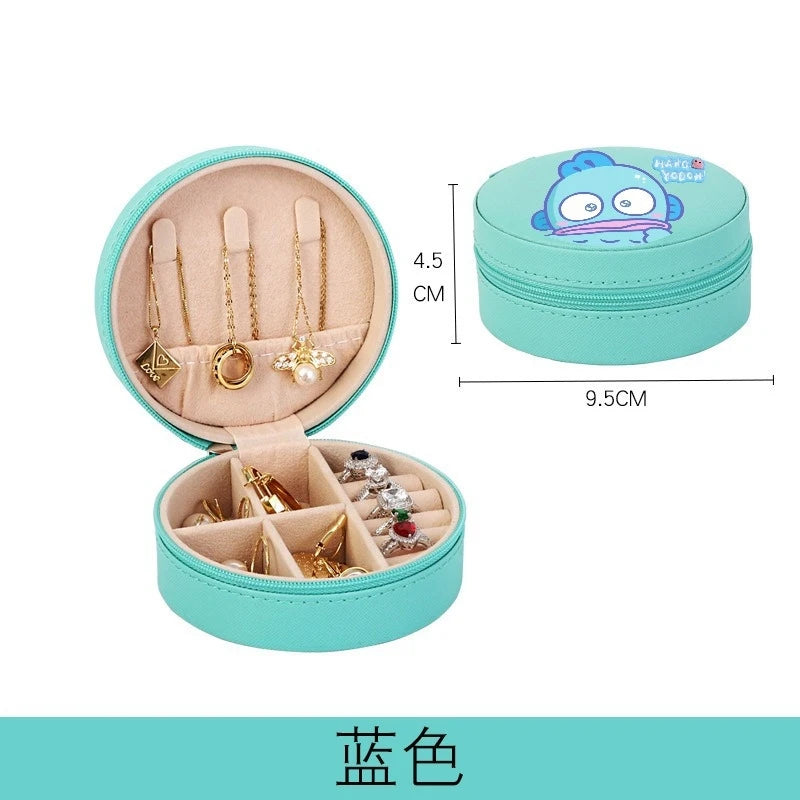 Hello Kitty Kuromi Cartoon Jewelry Box Student Ugly Fish Ring Storage Qme