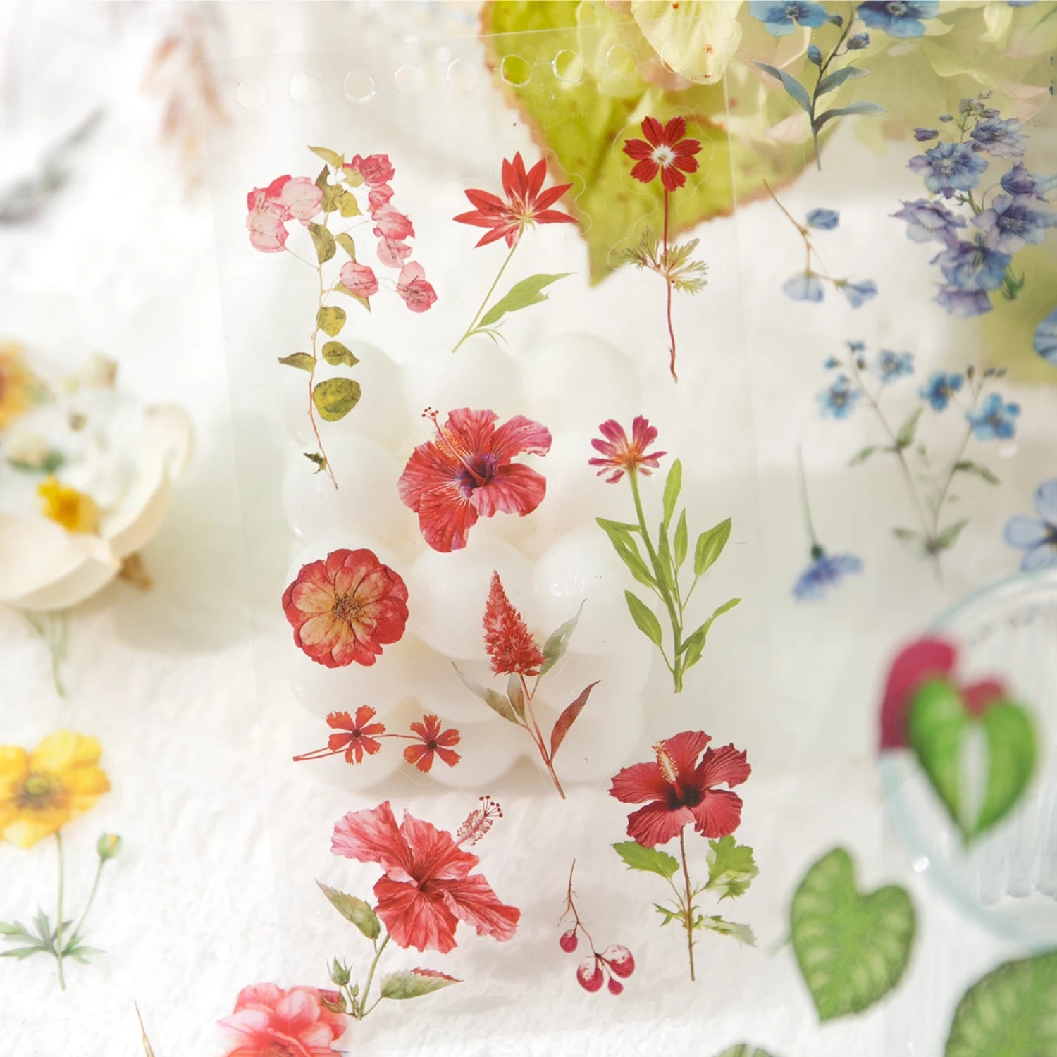 50 Sheets Vintage Flower PET Sticker Book DIY Diary Sticker Decoration Plant INS Album Scrapbooking Kawaii Stationery Stickers Qme
