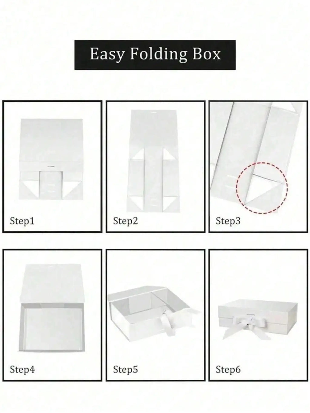 Foldable Magnetic Closure Solid Ribbon Box Wedding Party Suitable Qme