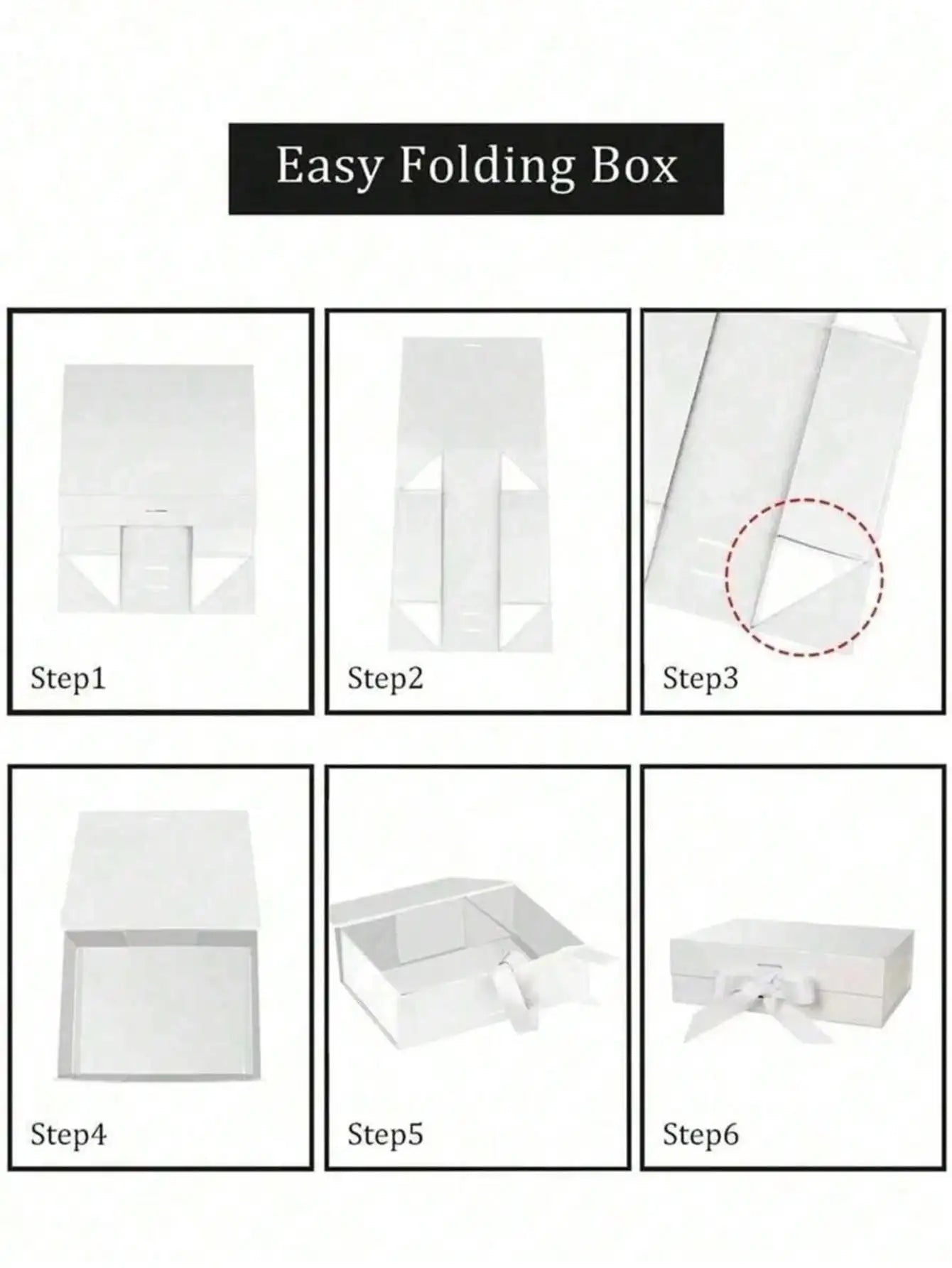 Foldable Magnetic Closure Solid Ribbon Box Wedding Party Suitable Qme
