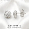 White Zircon Ball Stud Earrgins Brand New Glam Fine Jewerly For Women Trendy Gift In 925 Sterling Silver Qme Default Title