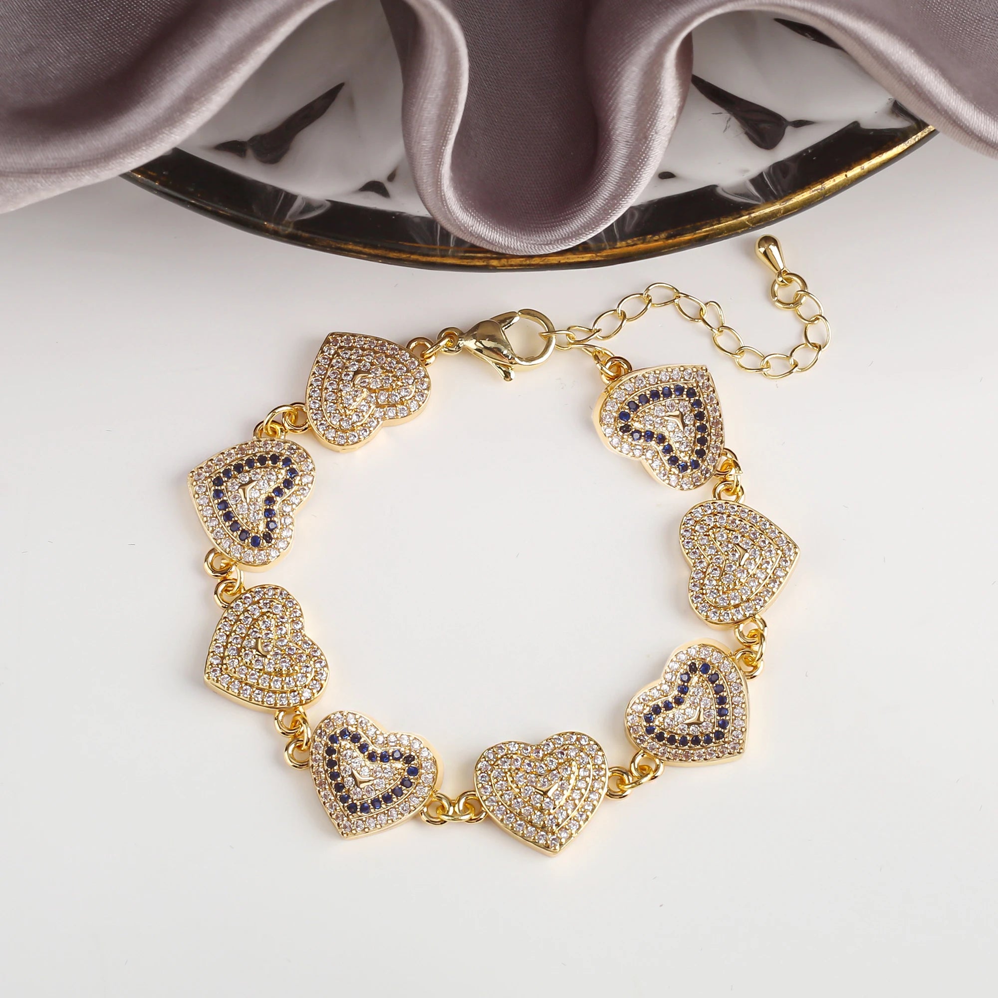 9 Colors Luxury Bear Shiny Zirconia Bracelet Classic Animal Adjustable Bracelet for Women Party Wedding Daily Wear Jewelry Gift Qme Color 2