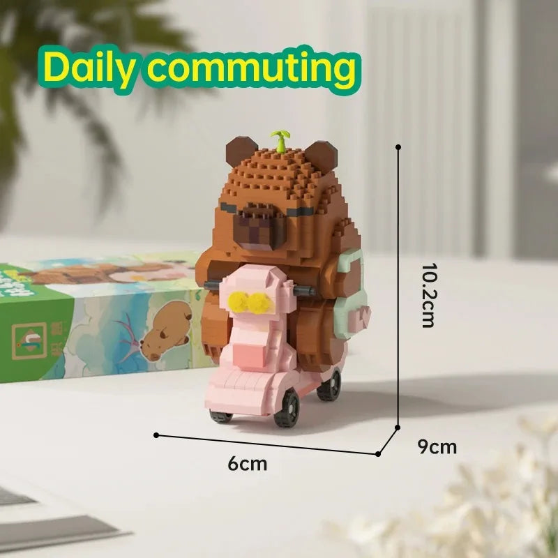 NEW Creative"Capybara Building Blocks Set-Cute Water Guinea Pig DIY Model | Fun STEM Toy for Kids & Adults",ideal birthday gifts Qme M3148 Opp bag packing