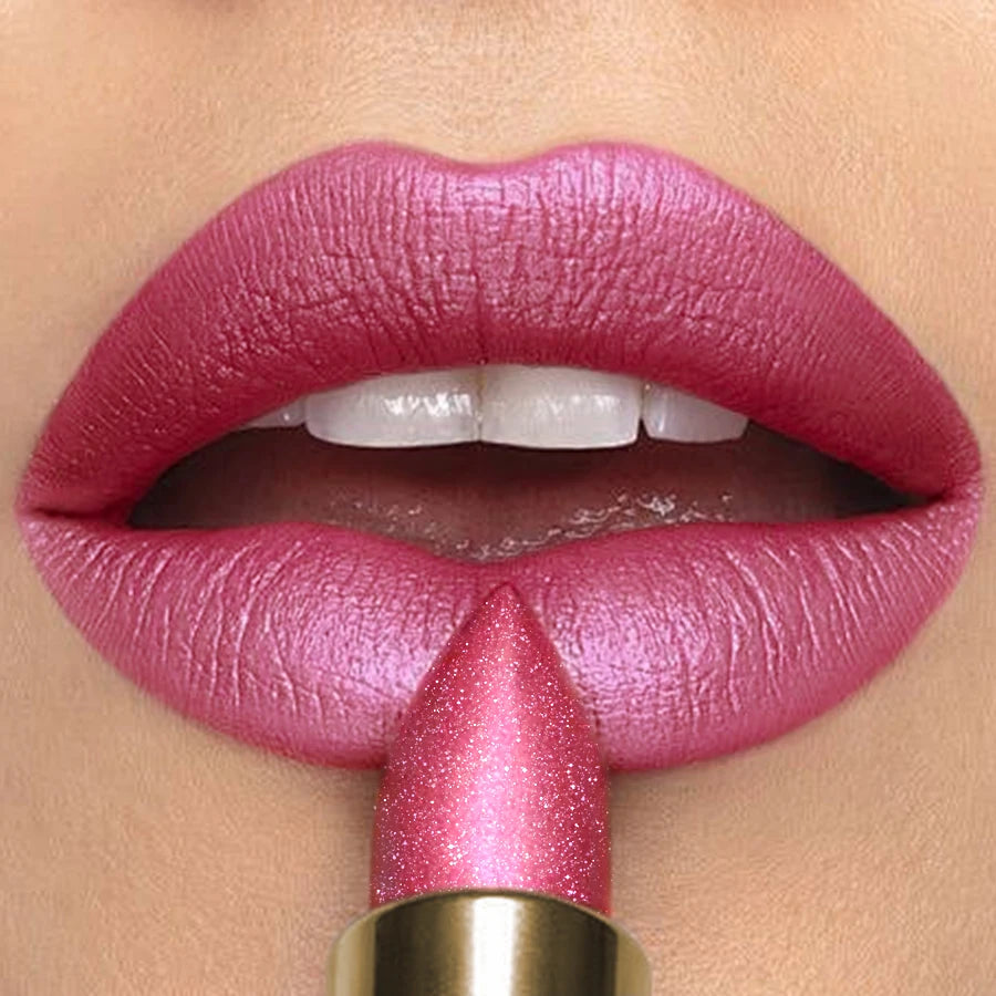 16 Colors Metallic Glitter Shiny Lipstick Lip Tint Waterproof Senior Qme 107