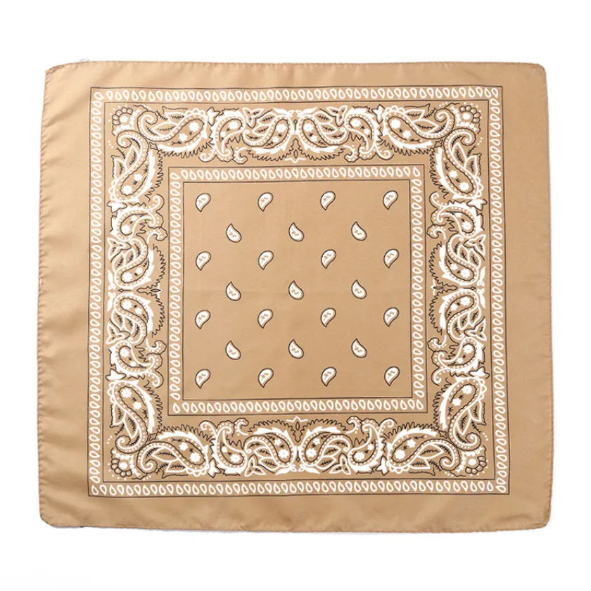 Fashion Hip Hop Bandana Kerchief Unisex Black Hair Band Neck Scarf Qme Champagne 55CM-55CM