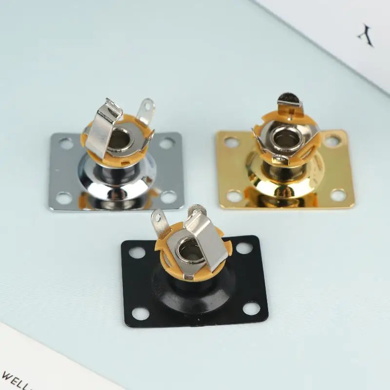 Metal Compact Guitar Jack Socket Plate Electric Output Square Shape Qme