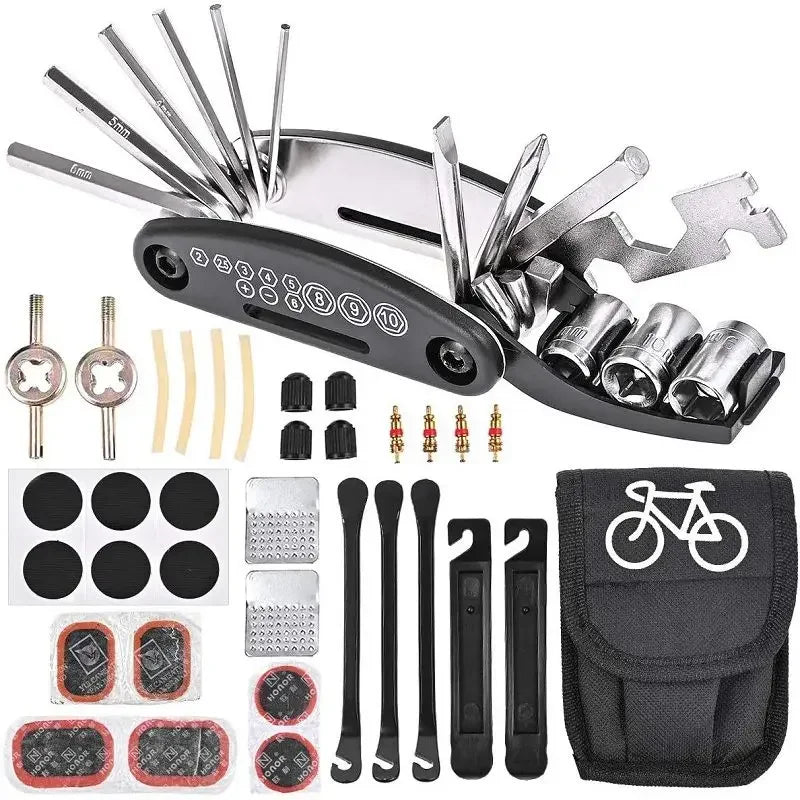 Bicycle Repair Tools Multi Tool Pump Tire Patch Portable Mountain Qme 1 Set tool
