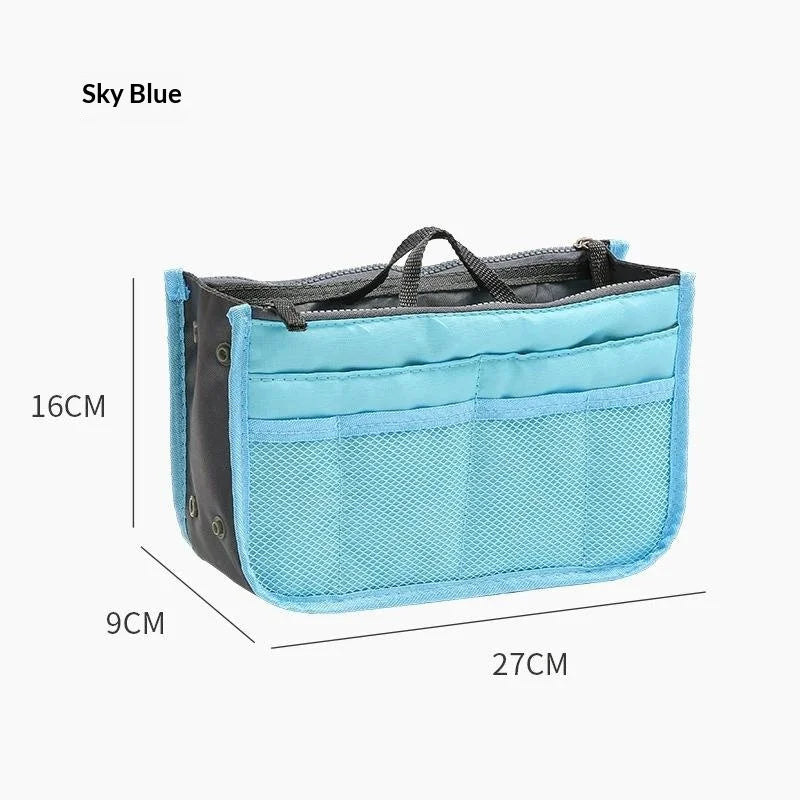 Multifunctional Bi-fold Storage Bag Double Zipper Large Capacity Storage Arrangement Makeup Toiletries Classification Bag Qme A9