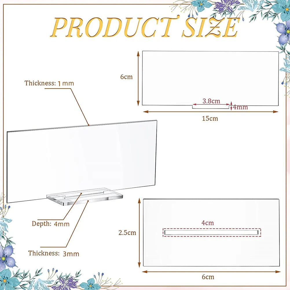 10Pcs Acrylic Sign Clear Blank Seat Cards Wedding Table Numbers Name Place Cards for Wedding Party Banquet Decoration Qme
