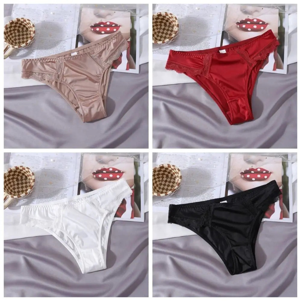 Breathable Low Waist Women Underwear Lace Lingerie Triangle Panties Qme
