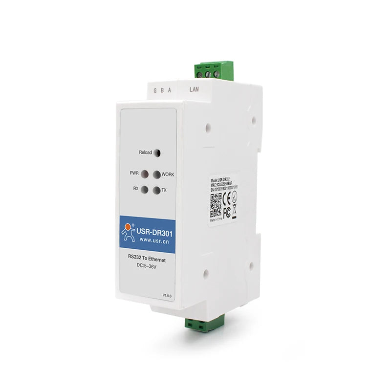 Serial Port RS232 To Ethernet Converter Server IOT Device USR-DR301 Support Modbus Qme