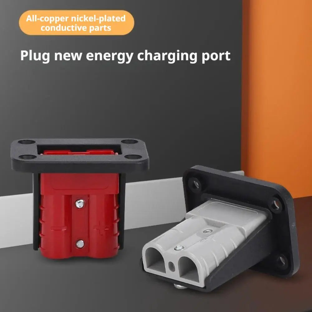 50 Amp Charging Battery Connector Flush Mount Anderson Plug Kit Mounting Bracket Panel Cover Accessories for Caravan Camper Boat Qme