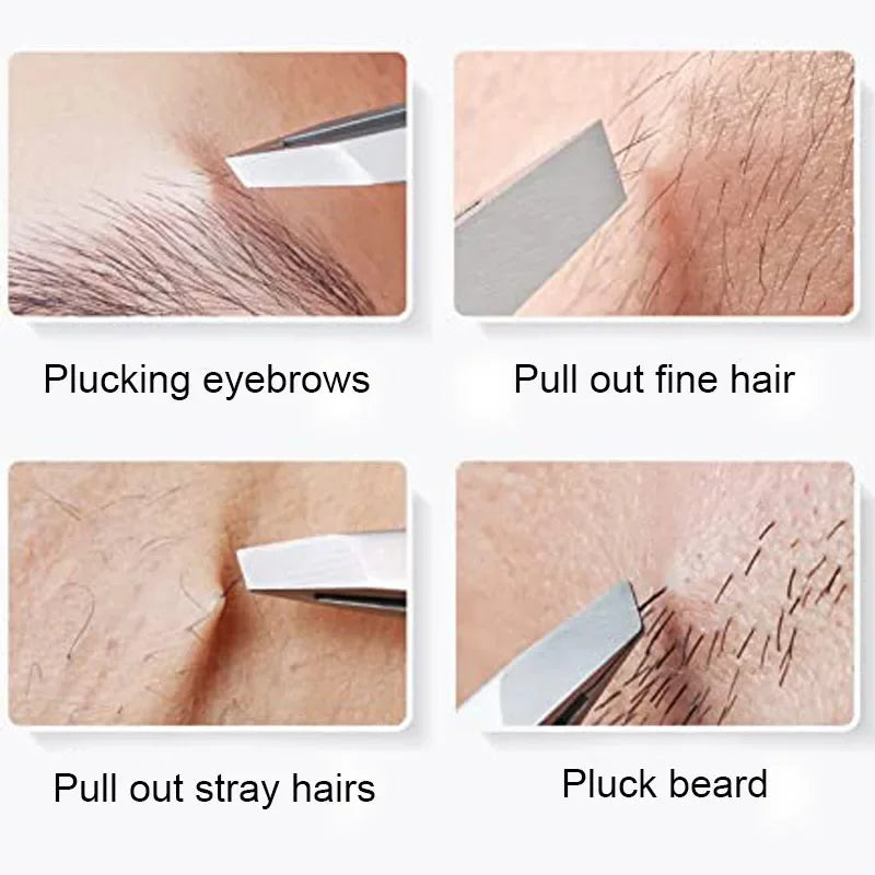 Hair Removal Makeup Tools Eyebrow Tweezer Stainless Steel Oblique Eye Qme