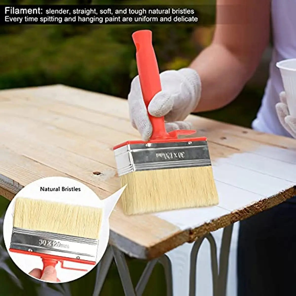 1pc Large Paint Brush, Ideal for Smooth and Even Coverage on Walls, Doors, Floors, and Wood Decoration! Qme