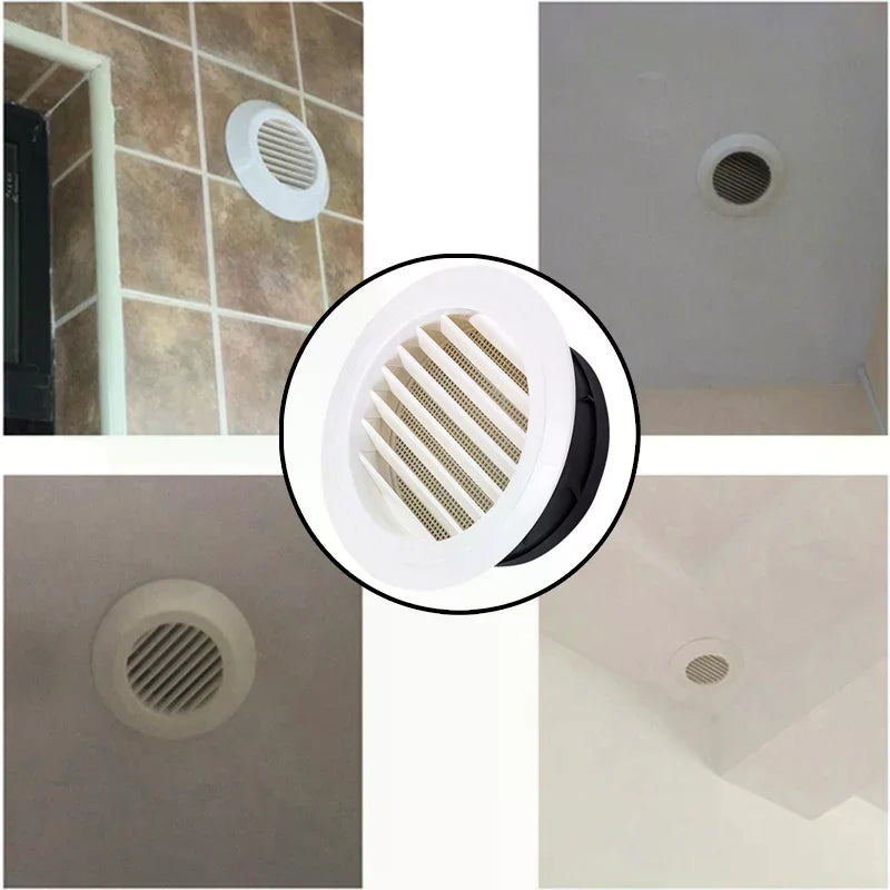1pcs Exterior Wall Air Vent Grille Plastic Round Air Exhaust Vent Grille Ducting Qme