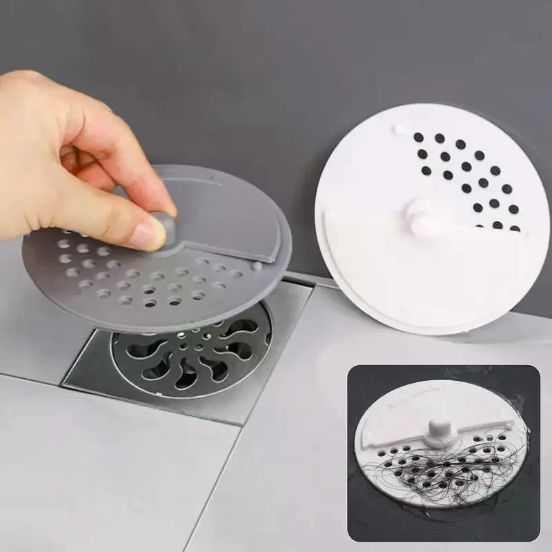 Rotatable Anti-odor Drain Cover Hair Filter Sink Sewer Lid Holes Qme
