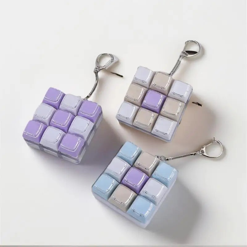 9 Keys Mechanical Keyboard Keychain Cute Creative Stress Relief Toy Qme