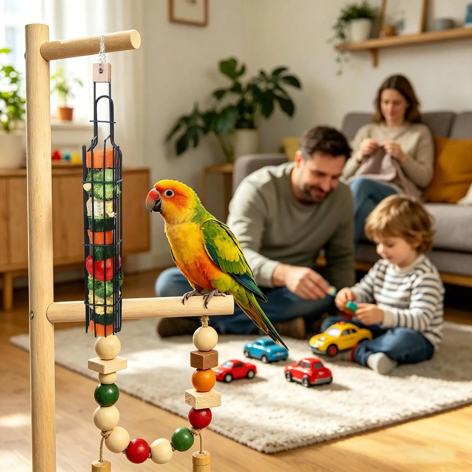 Bird Enrichment Toys Metal Feeding Cage Accessories Supports Feeders Qme China Mainland